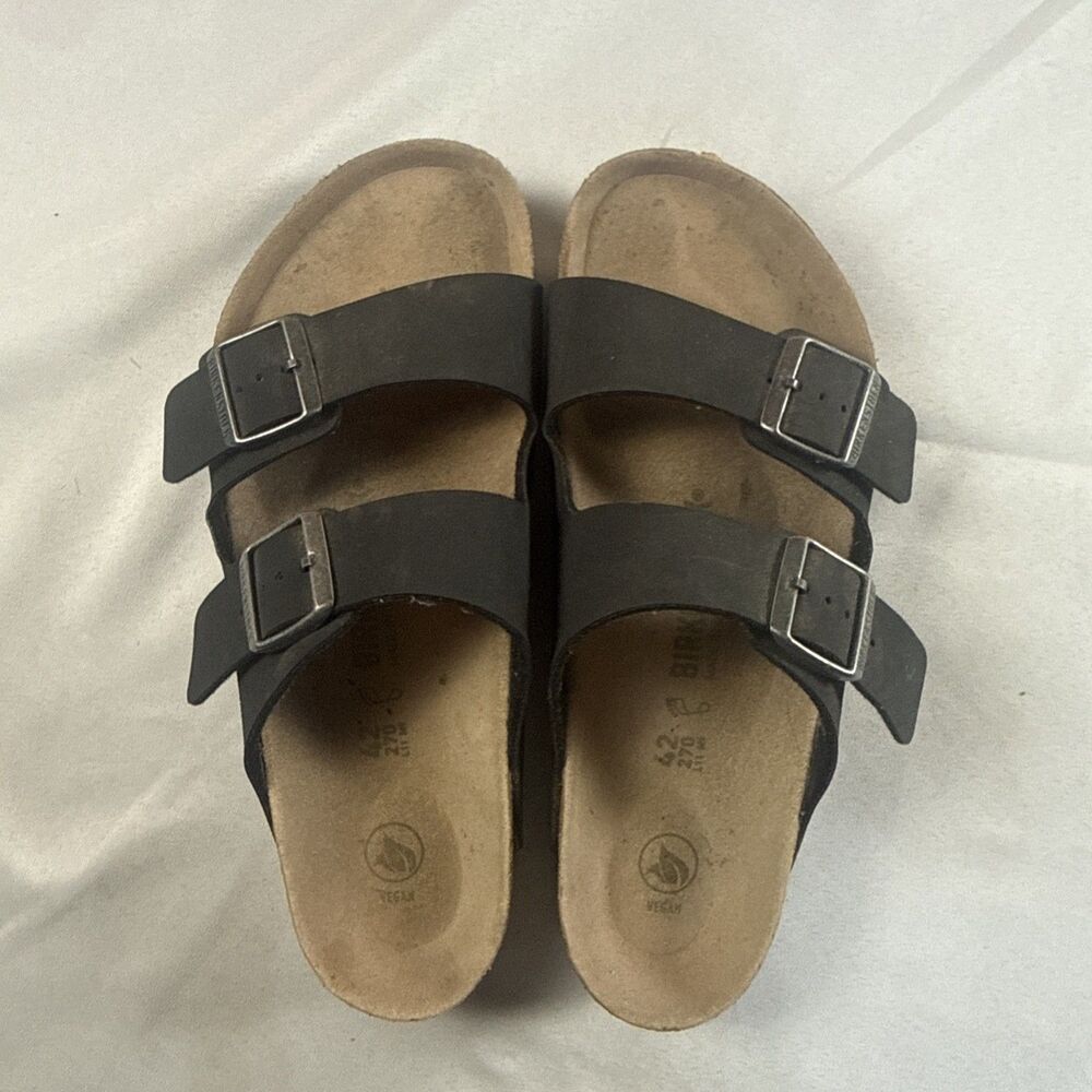 BIRKENSTOCK Arizona Sandals Black Brown Slide Shoes Men 9 Women 11 EU 42 Cork